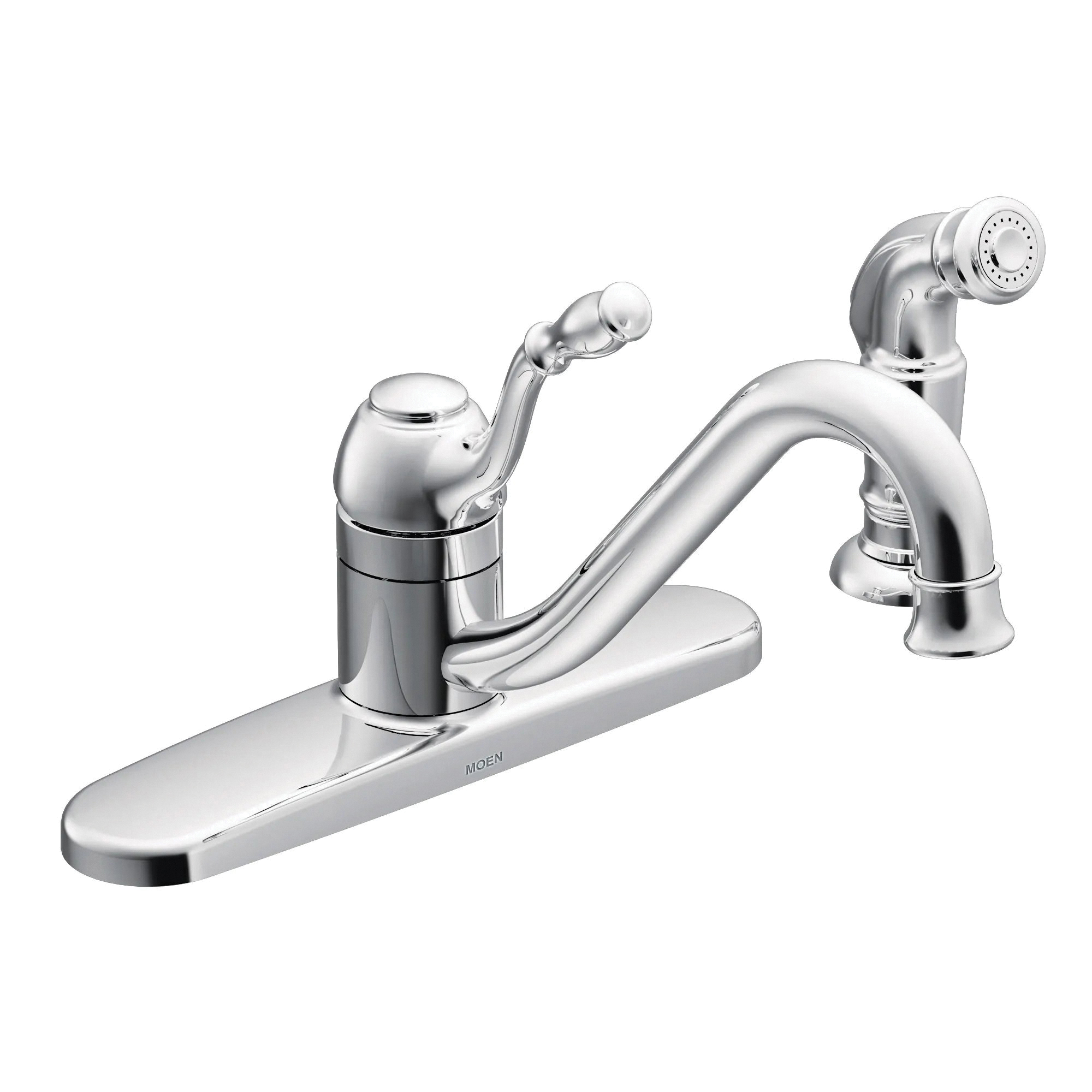 Lindley Series CA87009 Kitchen Faucet with Sprayer, 1.5 gpm, 1-Faucet Handle, 4-Faucet Hole, Stainless Steel, Yes
