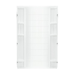 Ensemble 72102100-0 Shower Back Wall, 72-1/2 in L, 36 in W, Vikrell, High-Gloss, Alcove Installation, White
