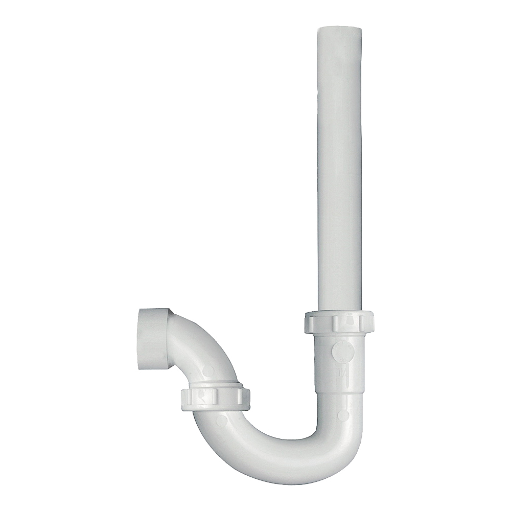 PP66-6W Washing Machine Trap, 1-1/2 in, Slip, Plastic, White, SCH 40 Schedule