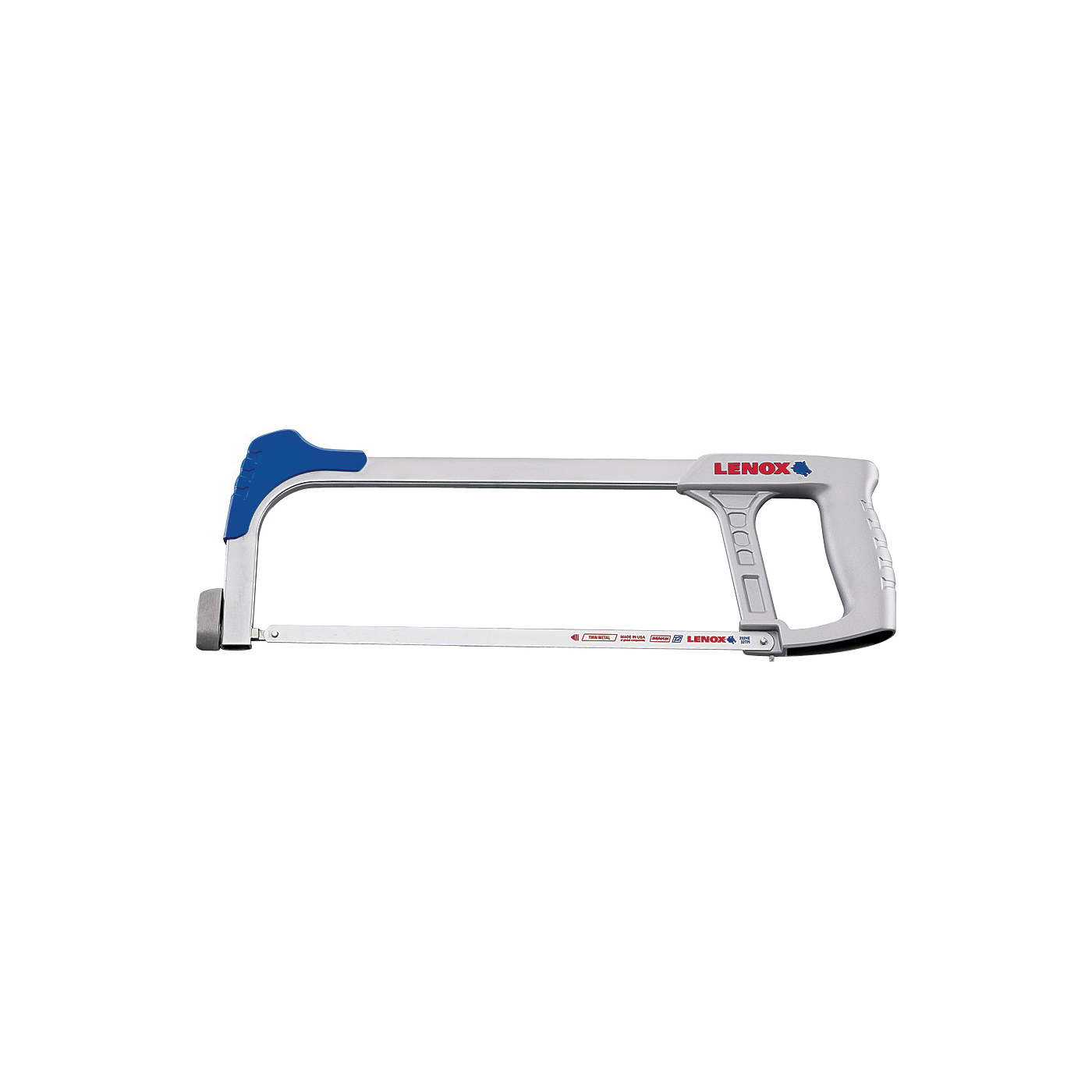 1213188300 Hacksaw Frame, 12 in L Blade, 24 TPI, Steel Blade, 4 in D Throat, Ergonomic Handle, Zinc Handle