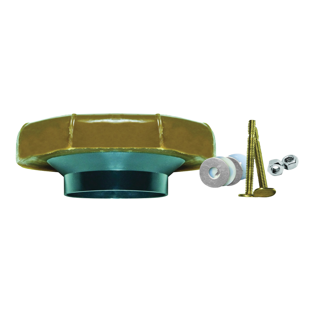 7512 Flanged Wax Seal and Bolts, Plastic, Honey Yellow, For: 3 in and 4 in Waste Lines