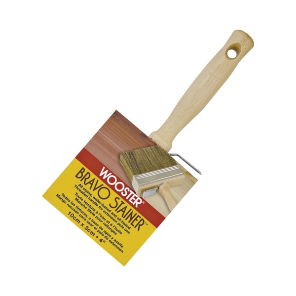 F5119-4 Paint Brush, 4 in W, 2-9/16 in L Bristle, China/Polyester Bristle, Threaded Handle