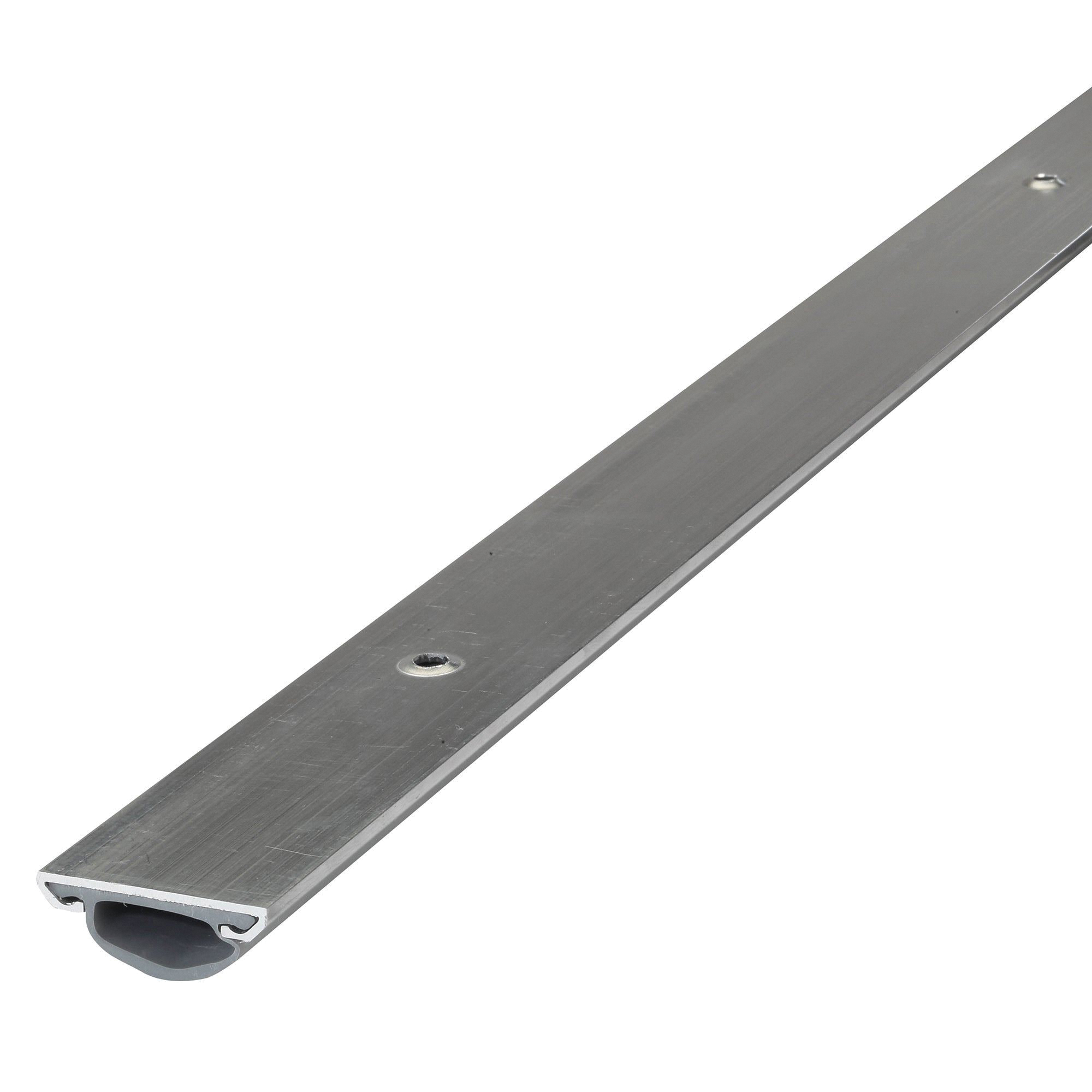 05512 Door Bottom, 36 in L, 1-1/4 in W, 1/2 in H, Aluminum, Silver