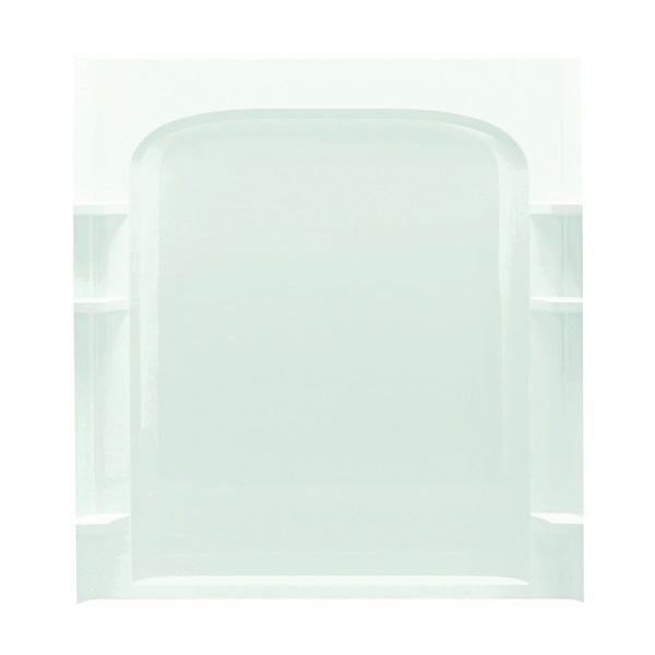 Ensemble 72232100-0 Shower Back Wall, 72-1/2 in L, 60 in W, Vikrell, High-Gloss, Alcove Installation, White