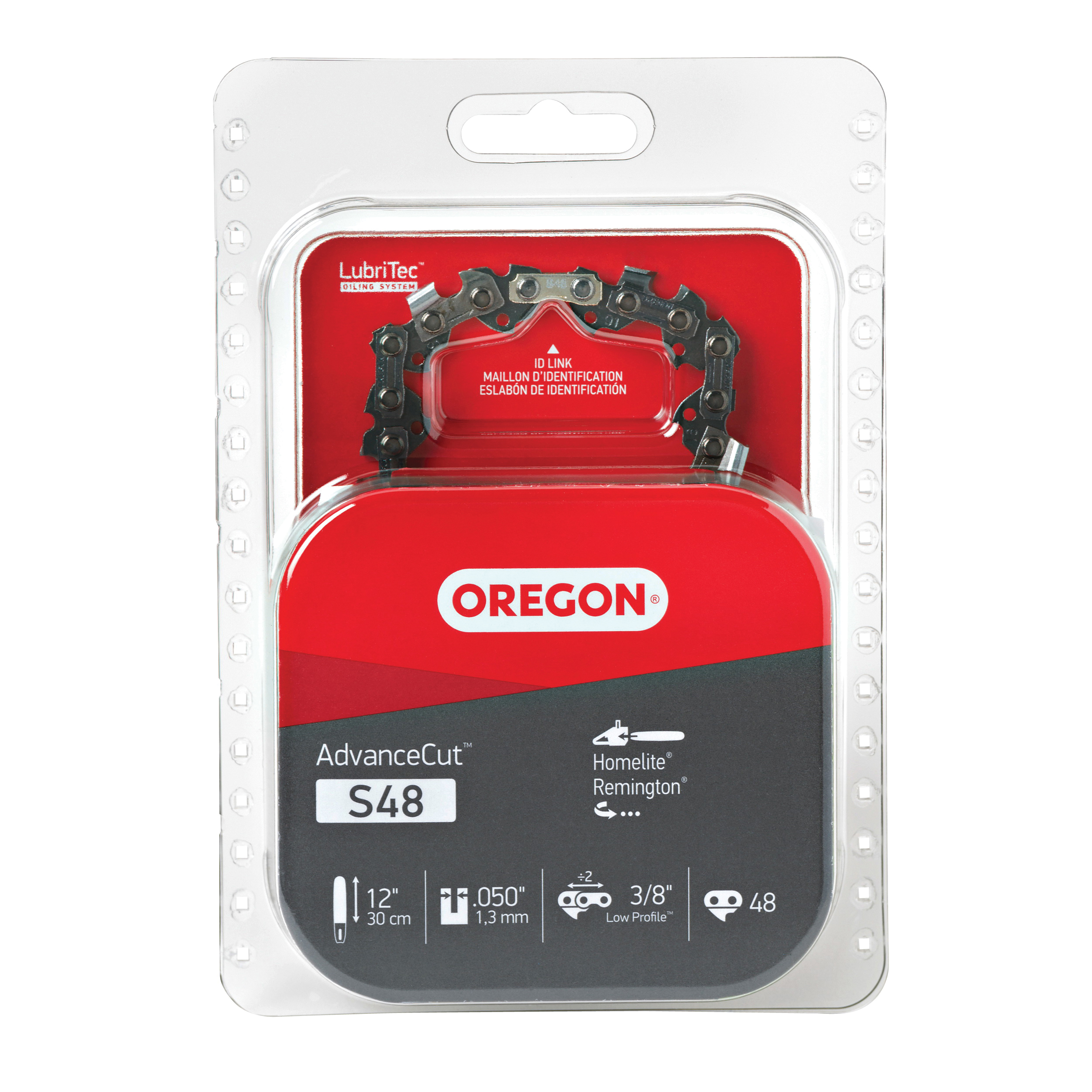 S48 Chainsaw Chain, 12 in L Bar, 0.05 in, 3/8 in TPI/Pitch, 48-Link