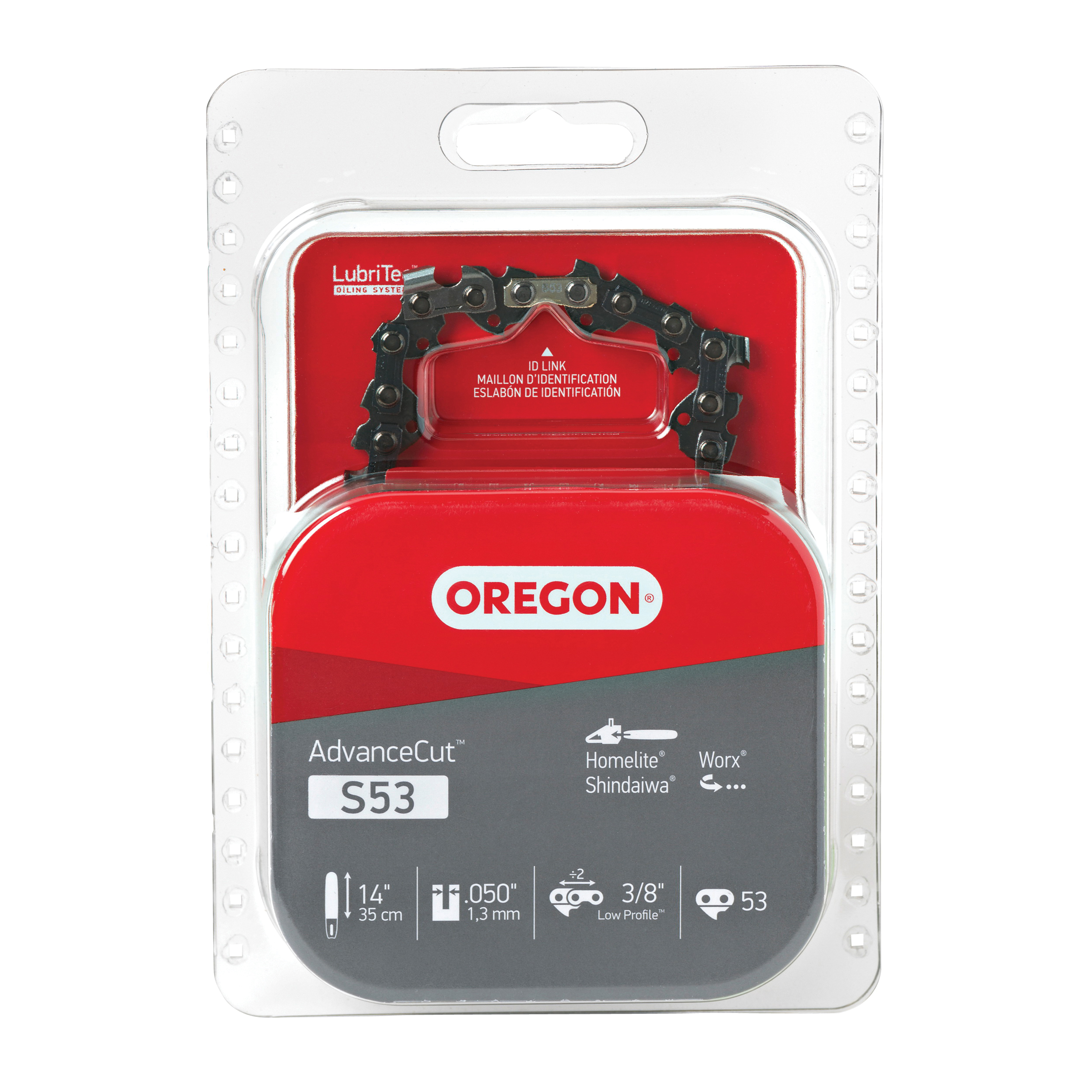 AdvanceCut Series S53 Chainsaw Chain, 91PX Chain, 14 in L Bar, 0.05 in Gauge, 3/8 in TPI/Pitch, 53-Link