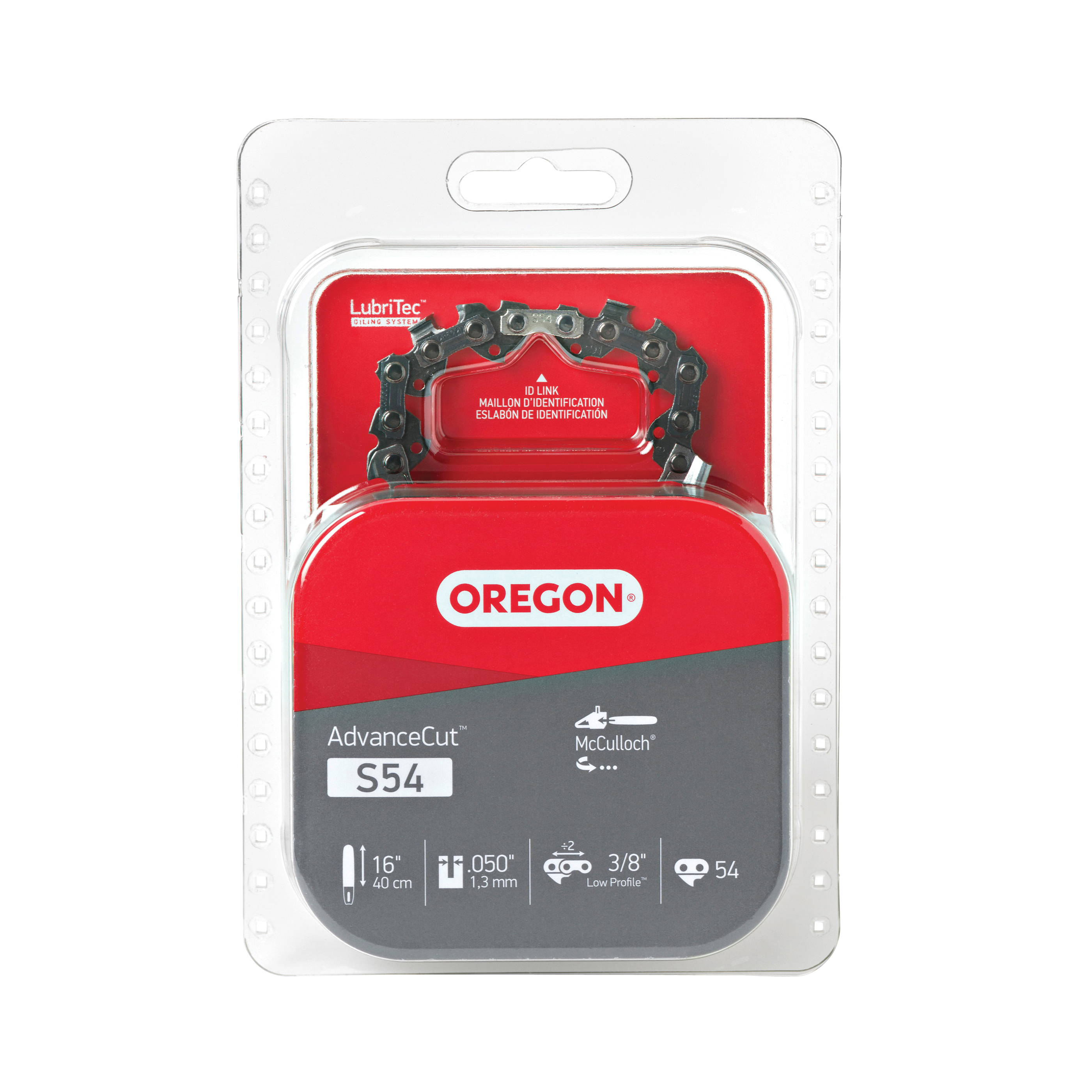 AdvanceCut Series S54 Chainsaw Chain, 91PX Chain, 16 in L Bar, 0.05 in Gauge, 3/8 in TPI/Pitch, 54-Link