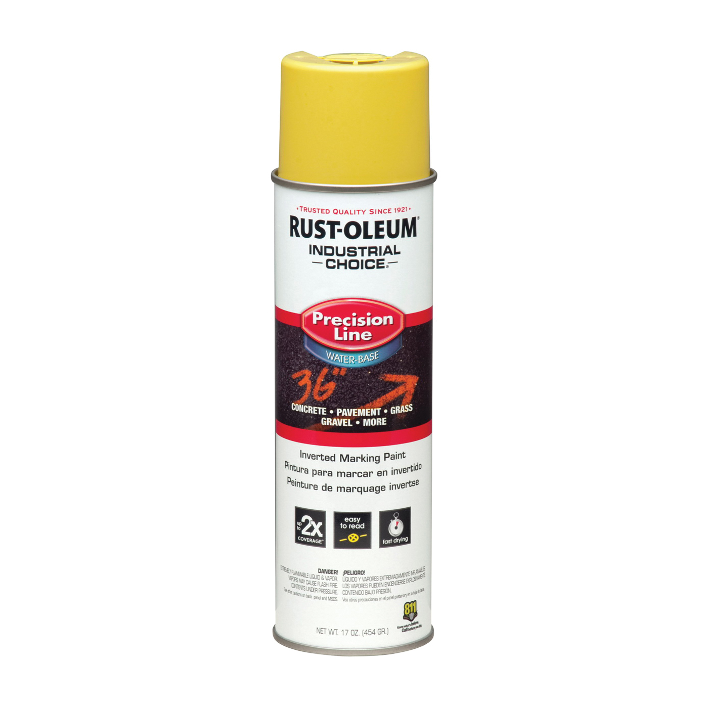 203034 Inverted Marking Spray Paint, Yellow, 17 oz, Can