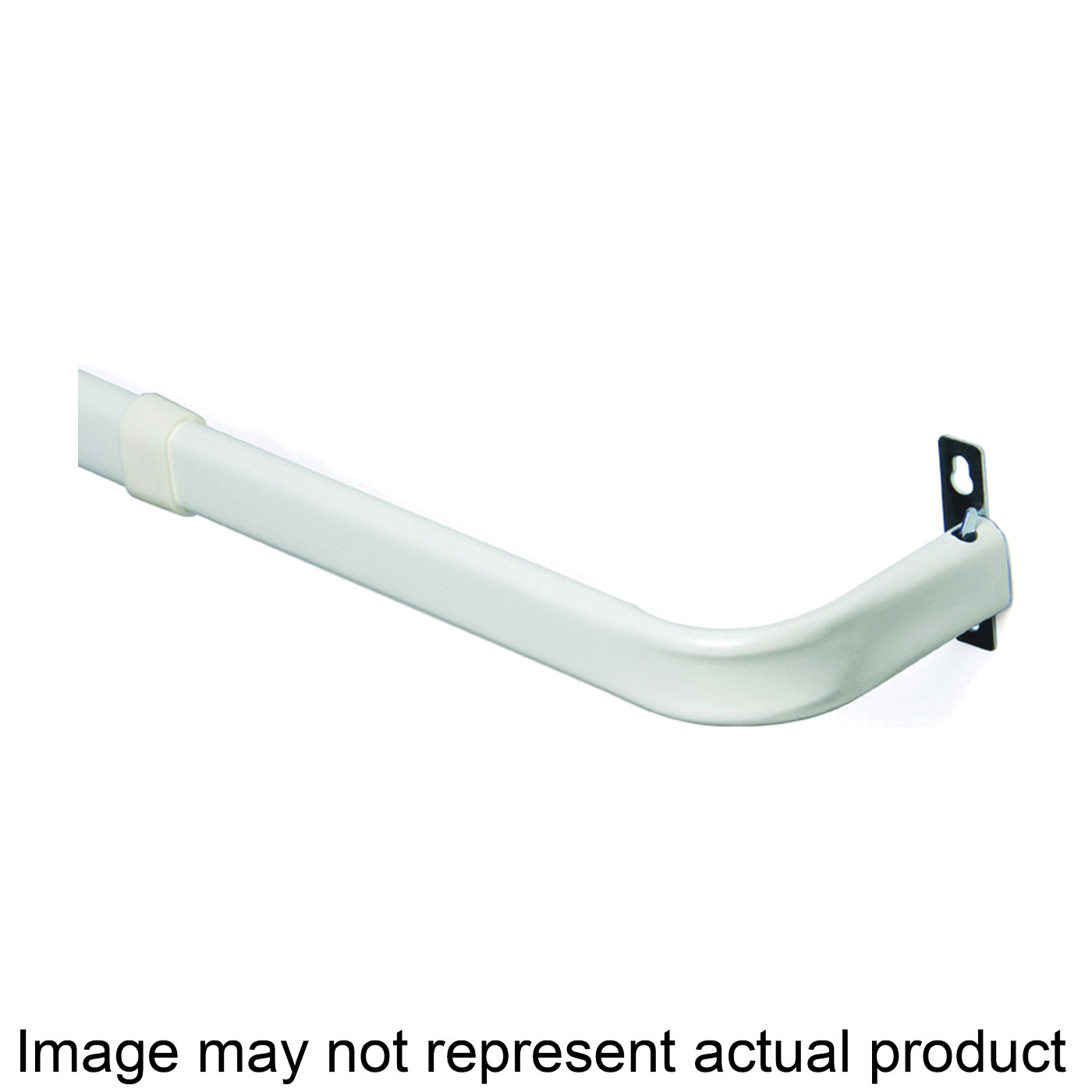 KN513 Curtain Rod, 1 in Dia, 84 to 120 in L, Steel, White, Enamel