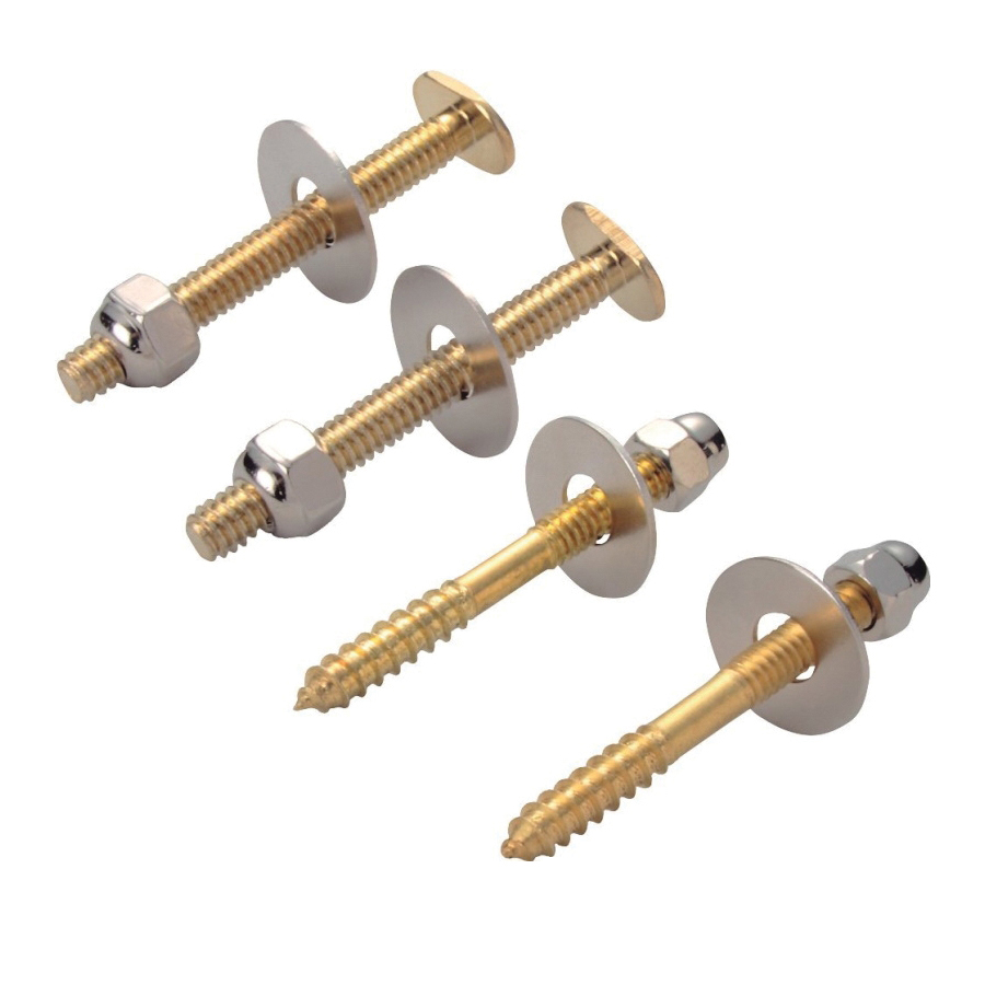 PMB-482-3L Bolt Screw Set, Steel, Brass, For: Use to Attach Toilet to Flange
