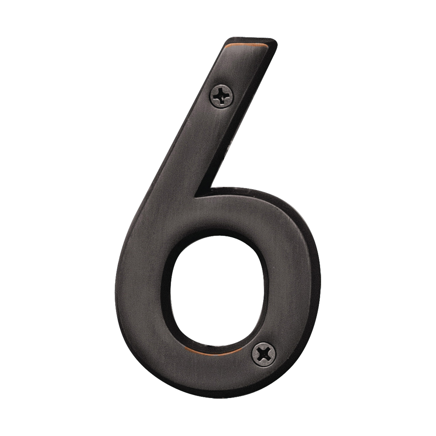 Prestige Series BR-42OWB/6 House Number, Character: 6, 4 in H Character, Bronze Character, Brass