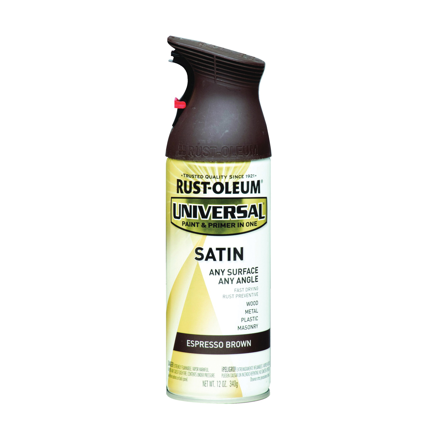 247570 Enamel Spray Paint, Satin, Espresso Brown, 12 oz, Can