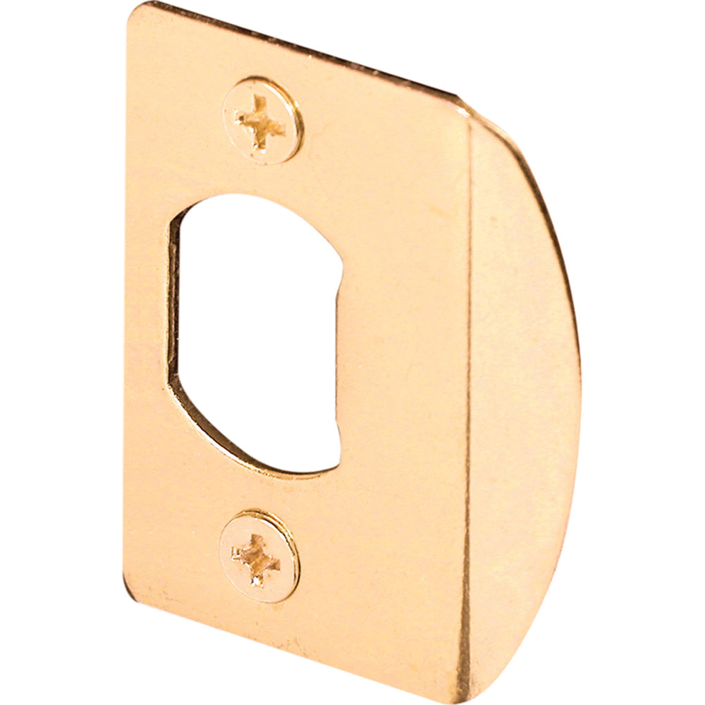 E 2349 Door Strike Plate, 2-1/4 in L, 1-7/16 in W, Steel, Brass