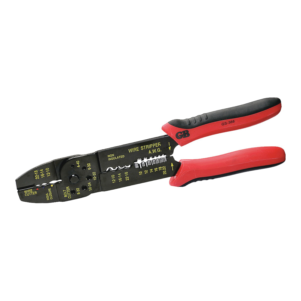 GS-366 Wire Stripper, 22 to 10 AWG Wire, 20 to 8 AWG Solid, 22 to 10 AWG Stranded Stripping, 9-1/4 in OAL