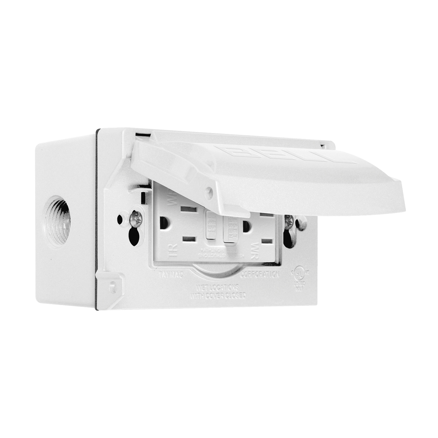 5874-6S Cover Kit, 3-9/64 in L, 7 in W, 1-Gang, Aluminum, White, Powder-Coated