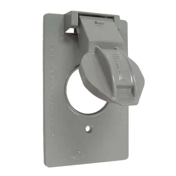 5155-5 Cover, 1-13/32 in Dia, 2-13/16 in W, 1-Gang, Metal, Gray, Powder-Coated