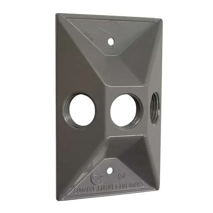 5189-5 Cluster Cover, 4-19/32 in L, 2-27/32 in W, Rectangular, Zinc (Metal), Gray, Powder-Coated