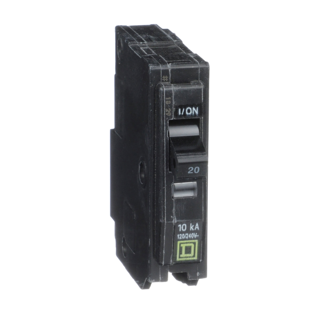 QO120C Miniature Circuit Breaker, 20 A, 1-Pole, 120/240 VAC, 48 VDC, Plug Mounting