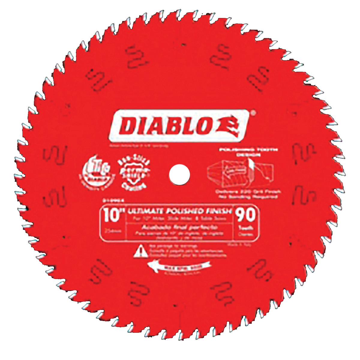 D1090X Circular Saw Blade, 10 in Dia, 5/8 in Arbor, 90-Teeth, Carbide Cutting Edge