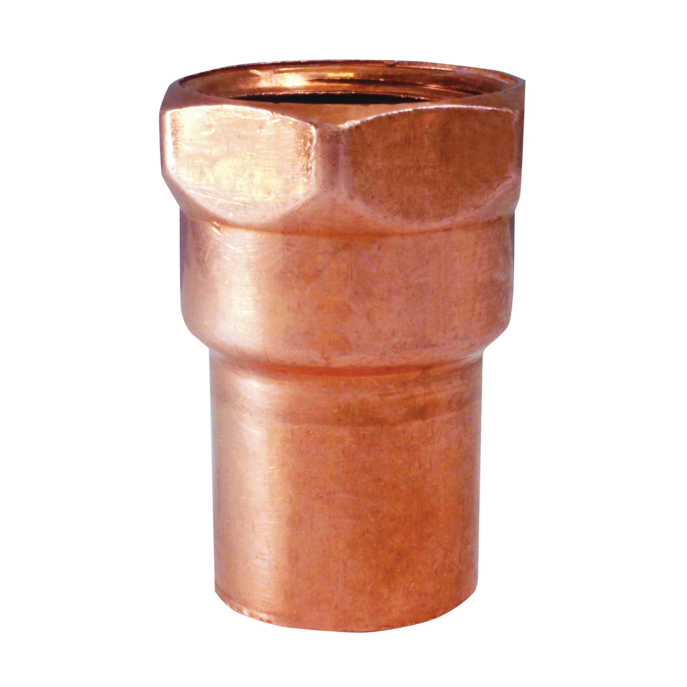 103R Series 10130138 Reducing Pipe Adapter, 1/2 x 1/4 in, Sweat x FIP, Copper