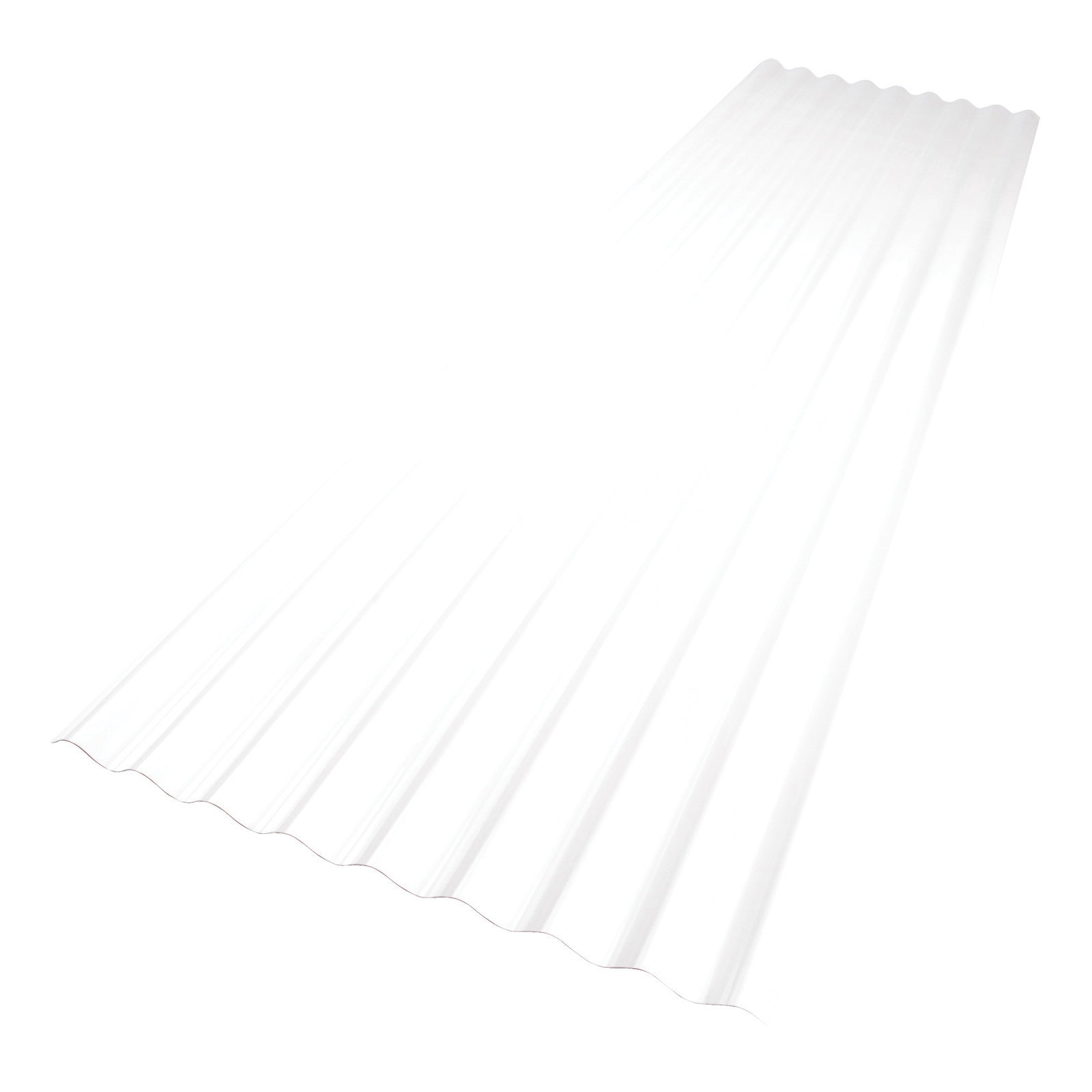 Palruf 100423 Corrugated Roofing Panel, 8 ft L, 26 in W, Corrugated Profile, 0.063 in Thick Material, PVC, Clear - 1