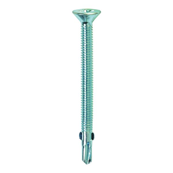 21384 Screw, #12 Thread, 2-3/4 in L, Coarse Thread, Flat Head, Phillips Drive, Self-Drilling, Self-Tapping Point, 40 PK