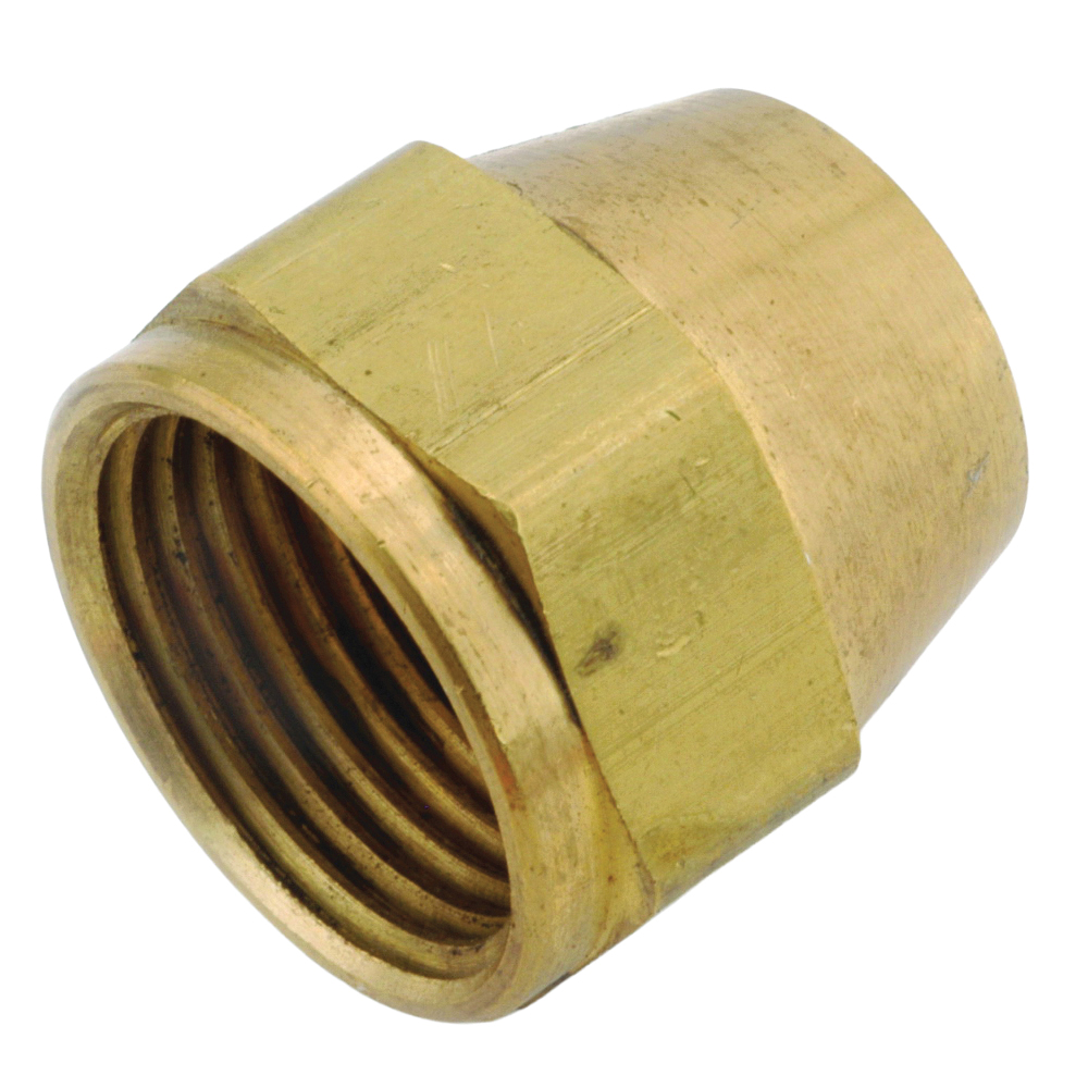 754014-06 Short Nut, 3/8 in, Flared, Brass