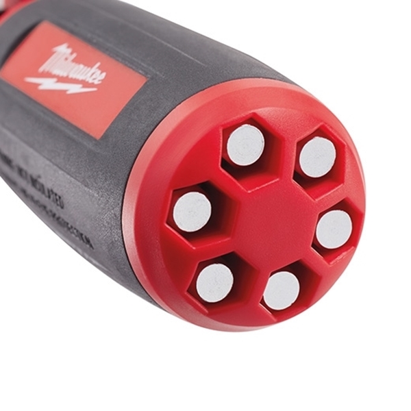 Milwaukee 48-22-2302 Multi-Bit Ratcheting Driver, Square Drive, 9 in OAL, Rubber Handle, Screwdriver Handle