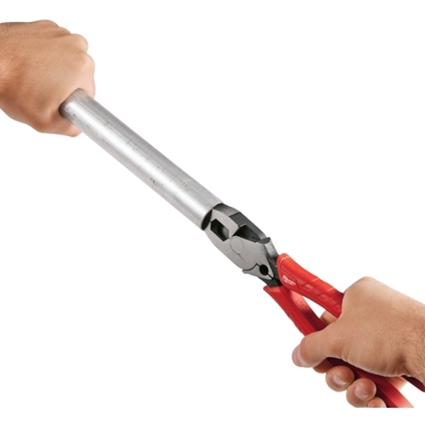 Milwaukee 48-22-6100 Lineman's Plier with Crimper, 9 in OAL, 1.77 in Cutting Capacity, Red Handle, Comfort-Grip Handle - 1
