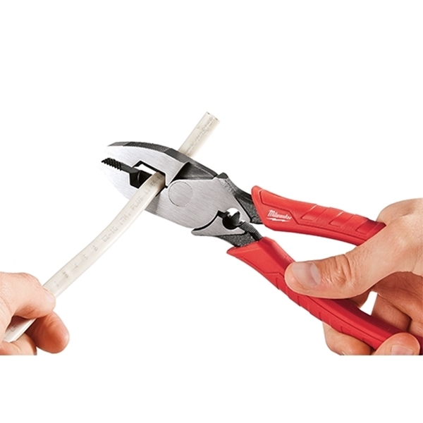Milwaukee 48-22-6100 Lineman's Plier with Crimper, 9 in OAL, 1.77 in Cutting Capacity, Red Handle, Comfort-Grip Handle - 3