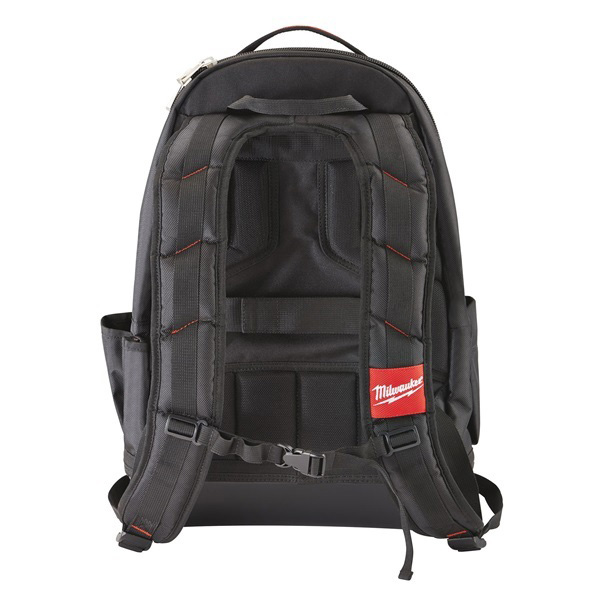 Milwaukee 48-22-8200 Jobsite Backpack, 9 in W, 24.4 in D, 15.4 in H, 35-Pocket, Nylon, Black/Red - 2