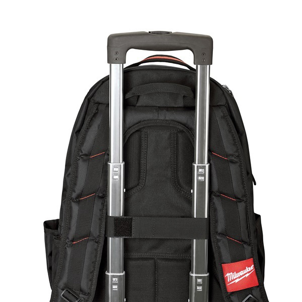 Milwaukee 48-22-8200 Jobsite Backpack, 9 in W, 24.4 in D, 15.4 in H, 35-Pocket, Nylon, Black/Red - 3