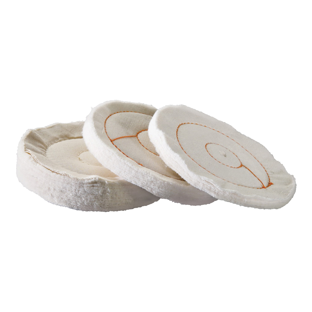 527-36-4 Buffing Wheel, 4 in Dia, 1/2 in Thick, Cotton