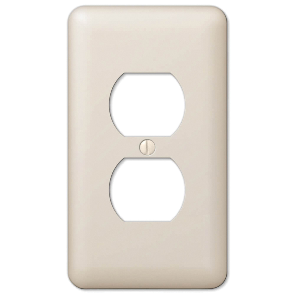 935DAL Duplex Receptacle Wallplate, 5 in L, 2-13/16 in W, 1 -Gang, , Steel, Light Almond, Matte