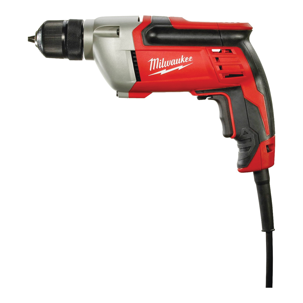 Milwaukee 0240-20 Electric Drill, 8 A, 3/8 in Chuck, Keyless Chuck, 8 ft L Cord, Includes: (1) Soft-Grip Handle