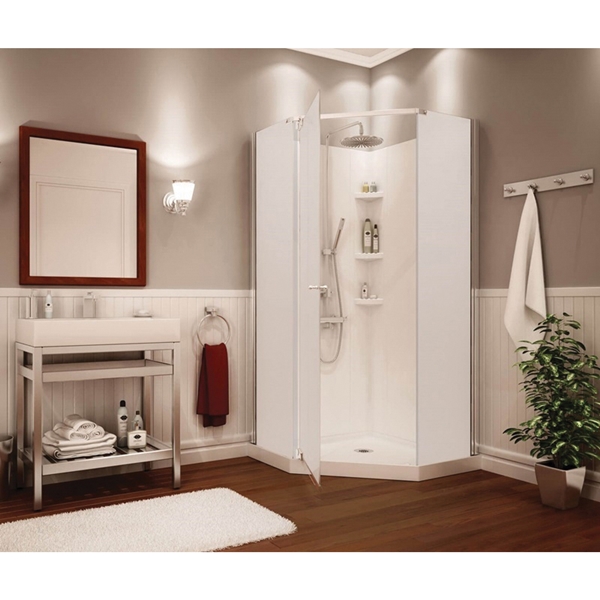 MAAX Begonia Soho 105544-000-129 Shower Kit, 36 in L, 36 in W, 72 in H, Polystyrene, Chrome, 3-Wall Panel - 2