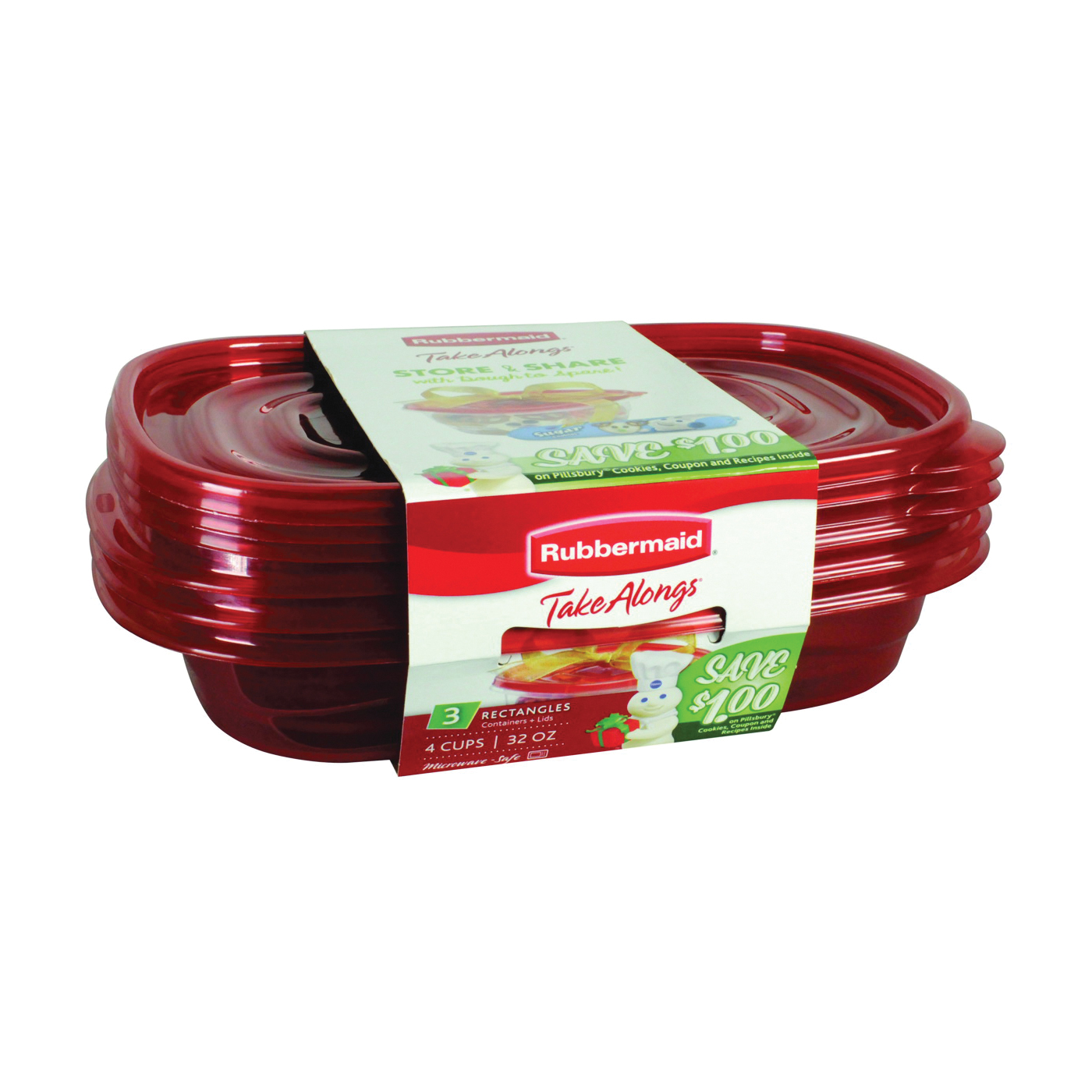 TakeAlongs 7F55RETCHIL Food Storage Container, 4 Cups, Plastic, Clear, 4 in L, 7 in W, 10 in H