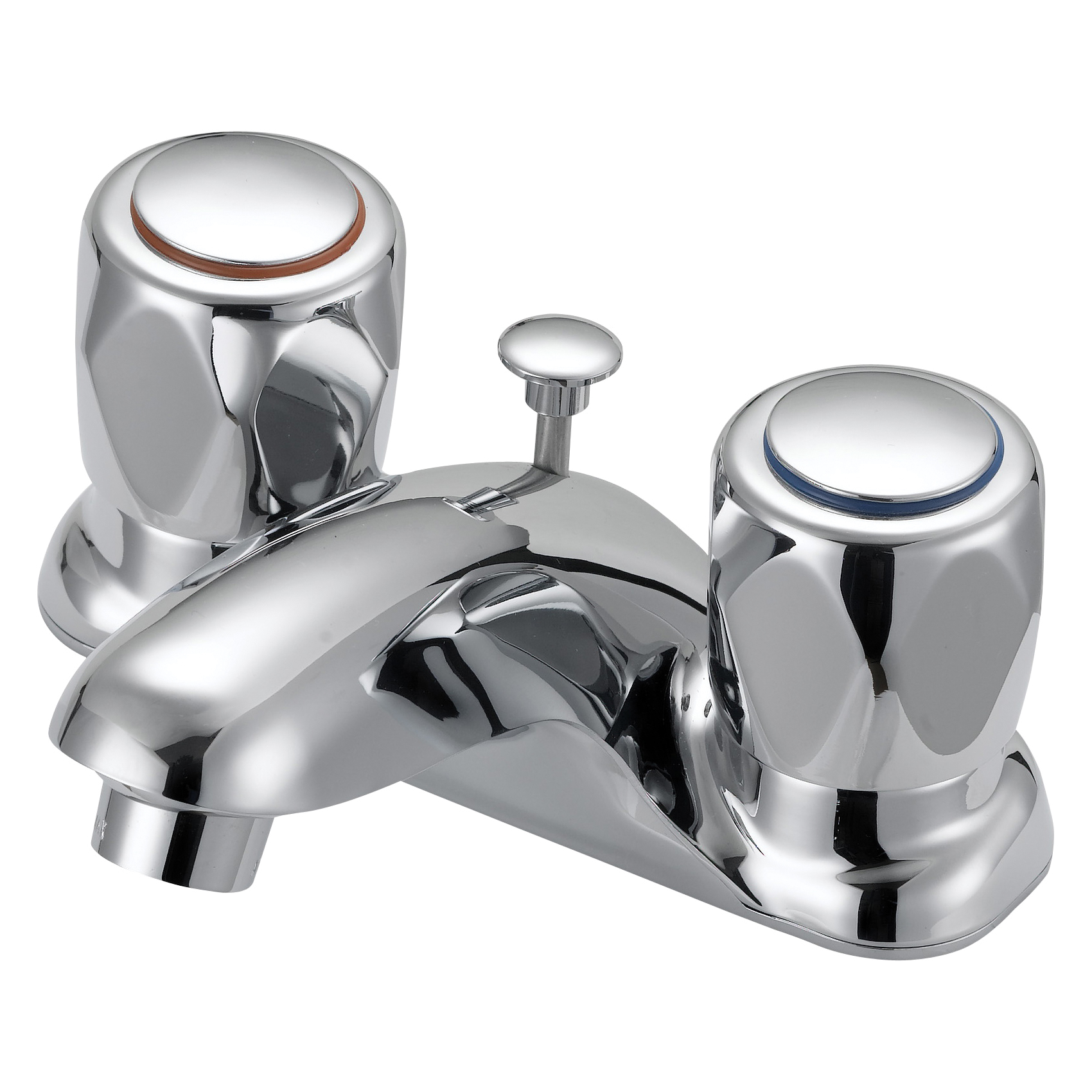 F5120052CP Lavatory Faucet, 1.2 gpm, 2-Handle, 3-Faucet Hole, Metal/Plastic, Chrome, 4 in Faucet Centers