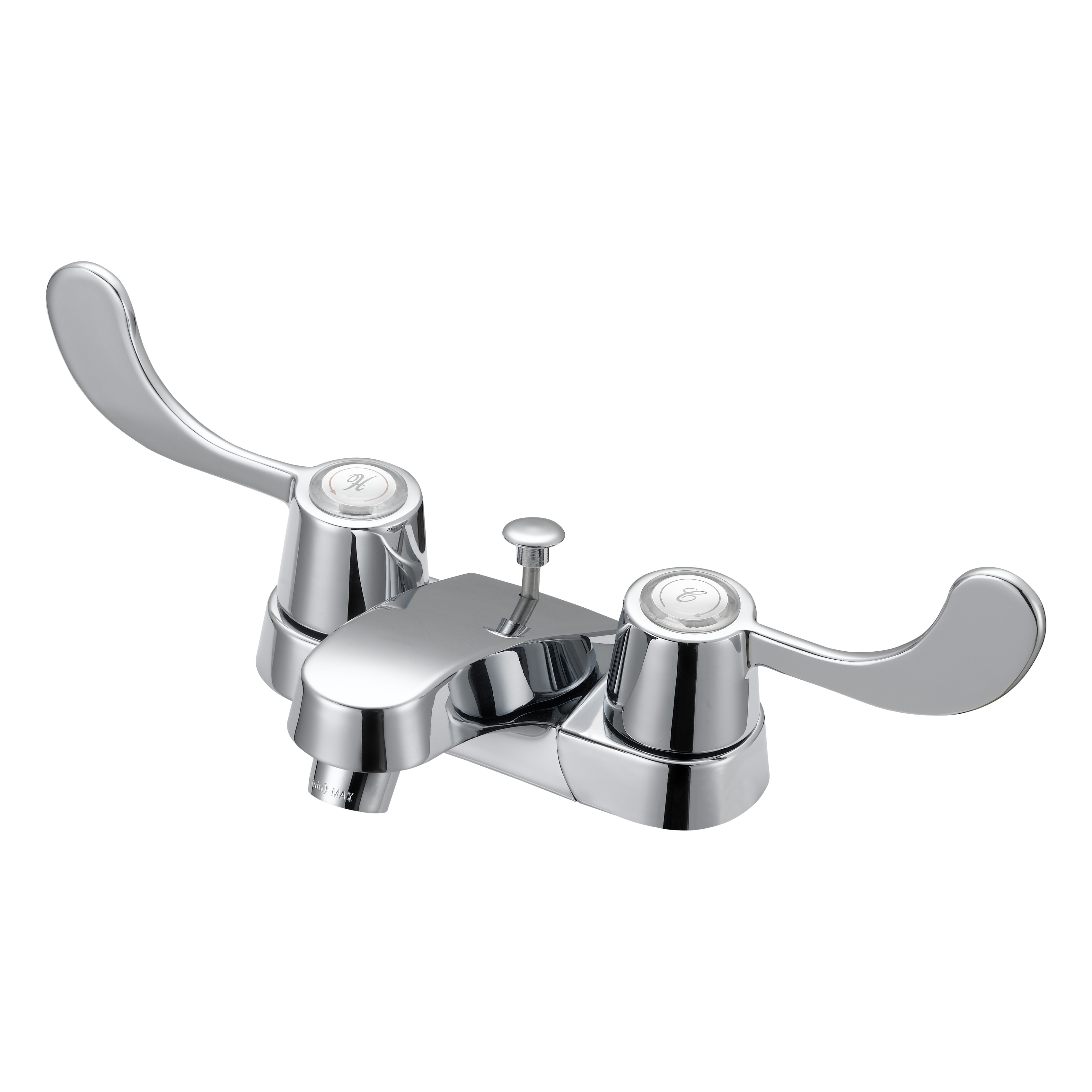 F5120005CP Lavatory Faucet, 1.2 gpm, 2-Handle, 3-Faucet Hole, Metal/Plastic, Chrome, 4 in Faucet Centers