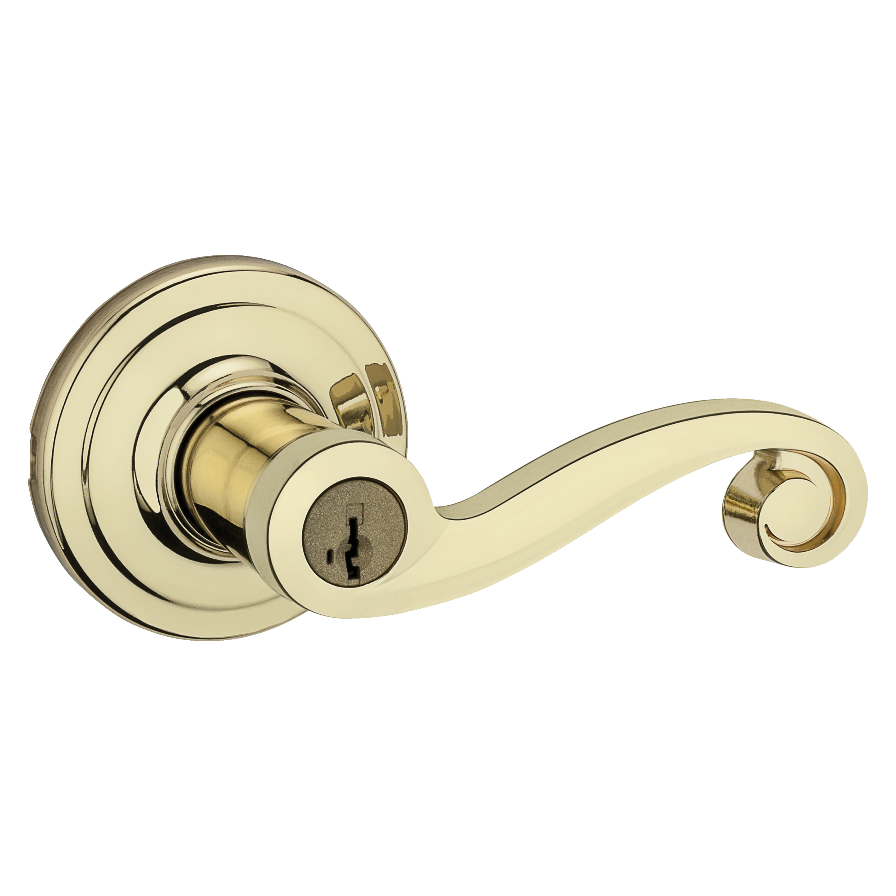 Kwikset Signature Series 740LL3SMTCP Entry Lever, Polished Brass, Zinc, Residential, Re-Key Technology: SmartKey