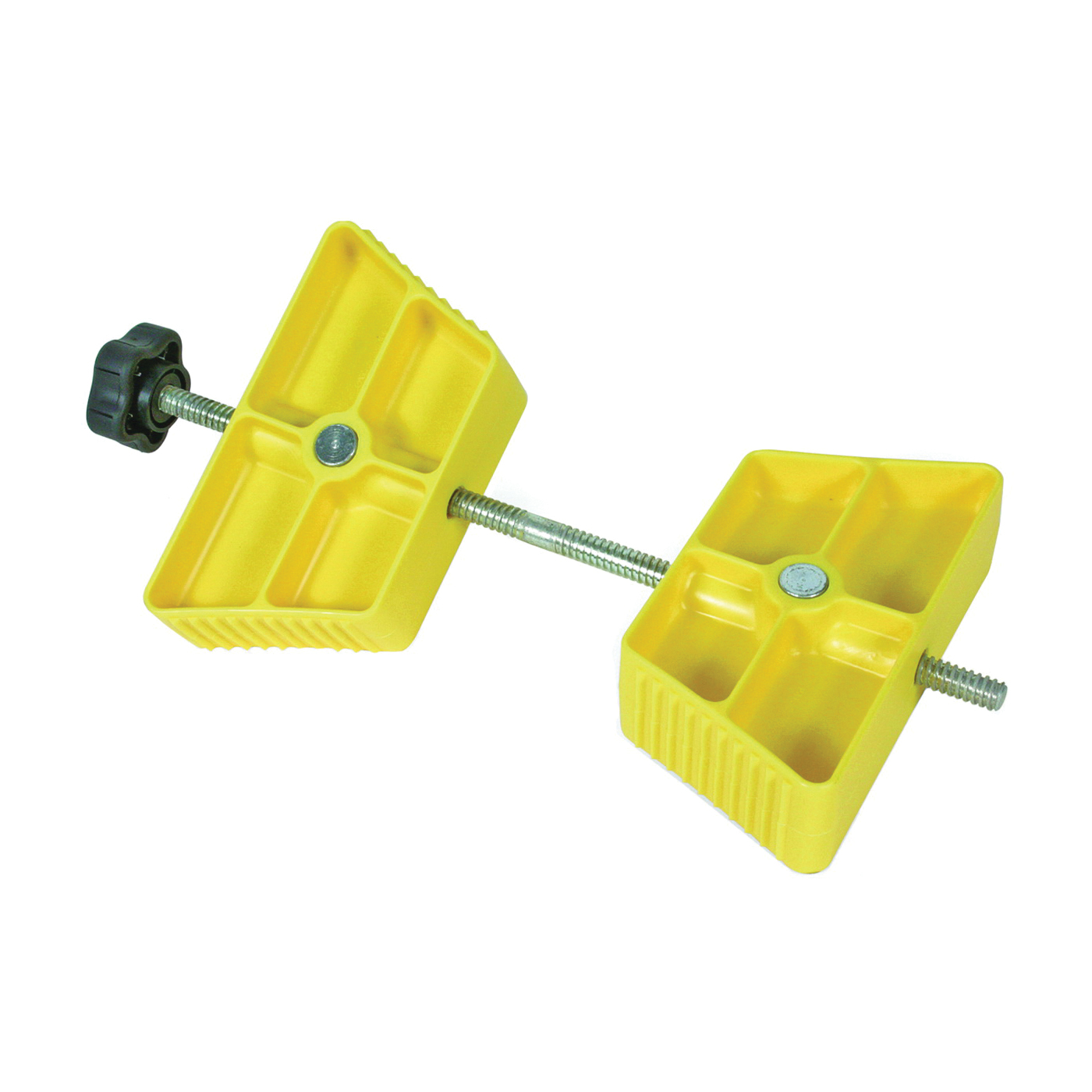 44622 Wheel Stop Chock, Plastic, Yellow, For: 26 to 30 in Dia Tires with Spacing of 3-1/2 to 5-1/2 in