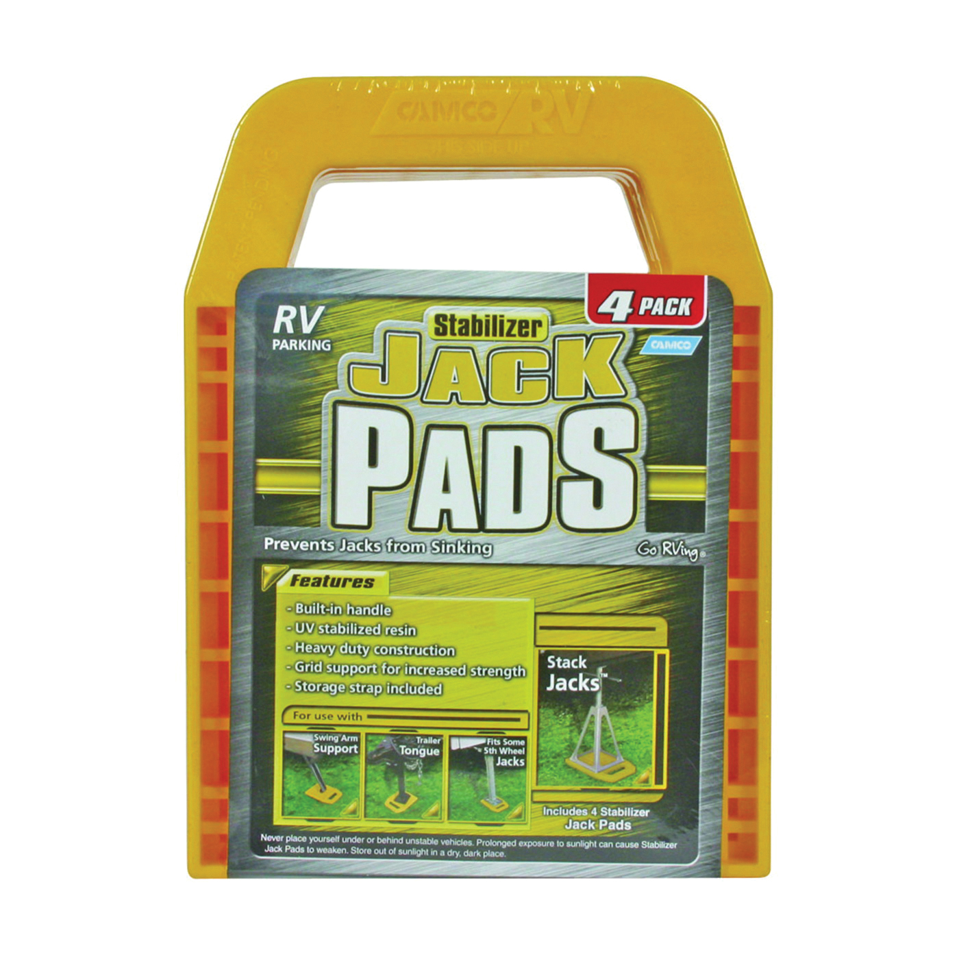 44595 Stabilizer Jack Pad, Resin, Yellow