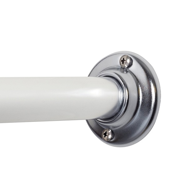 Zenna Home NeverRust AL500S Shower Rod, 60 in OAL, 1 in Dia, Aluminum, Chrome - 2