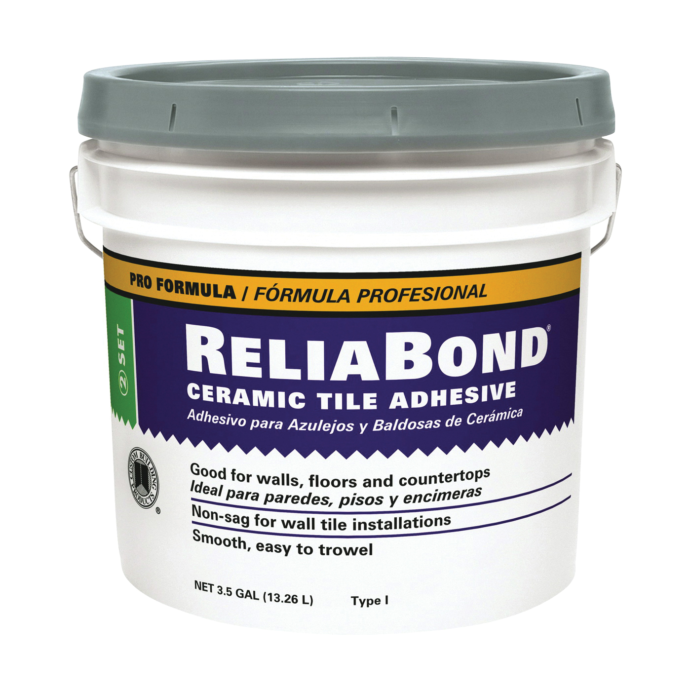 ReliaBond RBM3 Tile Adhesive, White, 3.5 gal Pail
