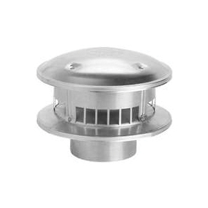 106800 Bird Proof Round Top, 6 inch Connection, Aluminum/Steel, Galvanized