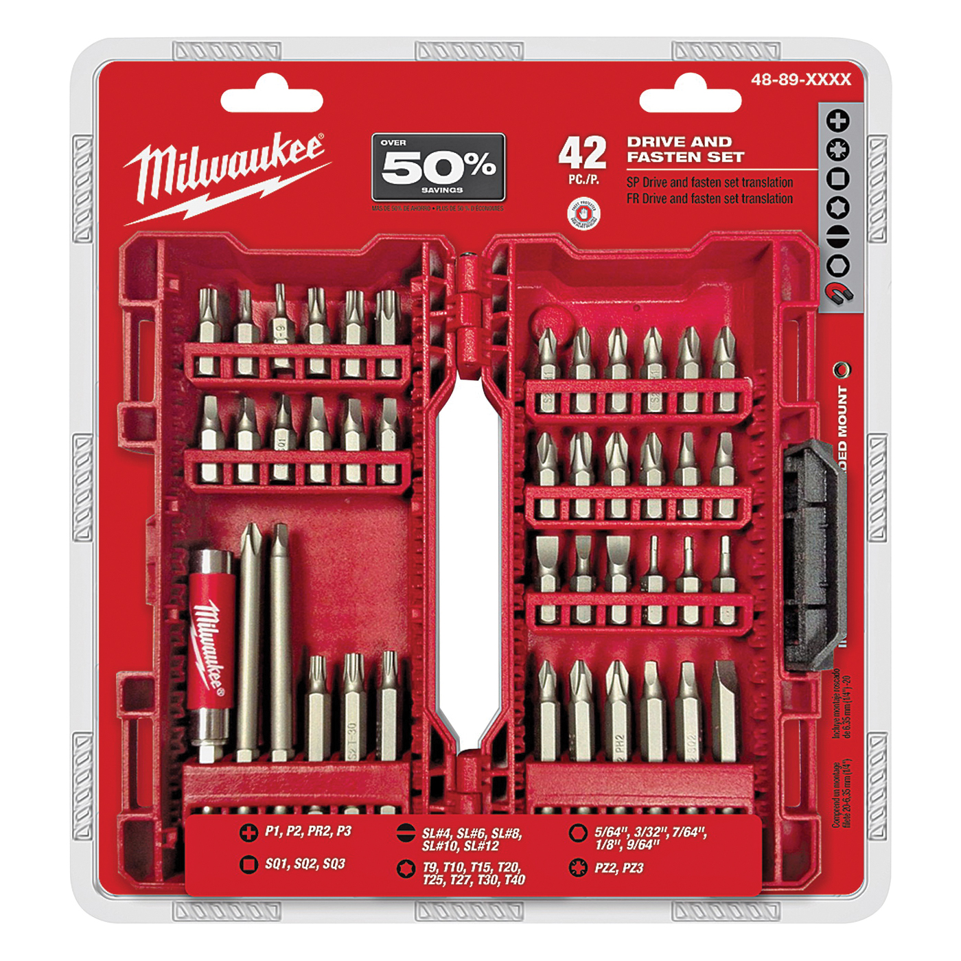 48-32-1551 Drive Bit Set, 42-Piece, Heavy-Duty, Steel