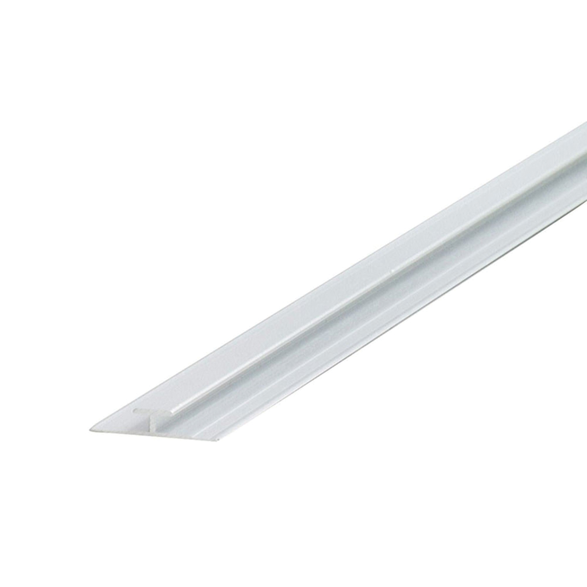 67167 Moulding Divider 7/16 in Thickness, 1-3/8 in Width, 8 ft Length, Aluminum H Moulding, Silver