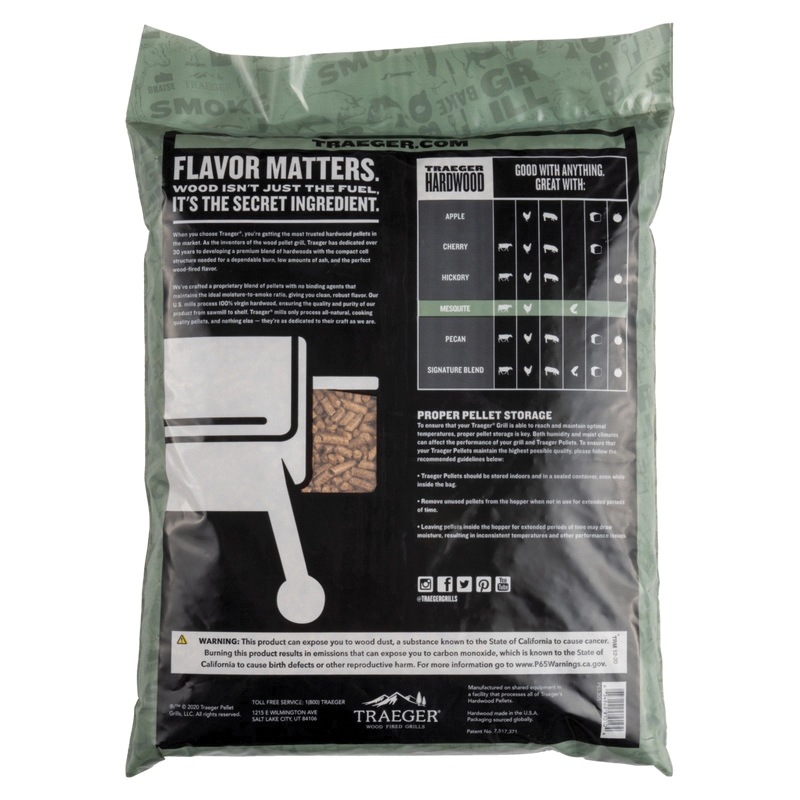 Traeger PEL305 Series Pellet, Mesquite, Wood, 20 lb Bag