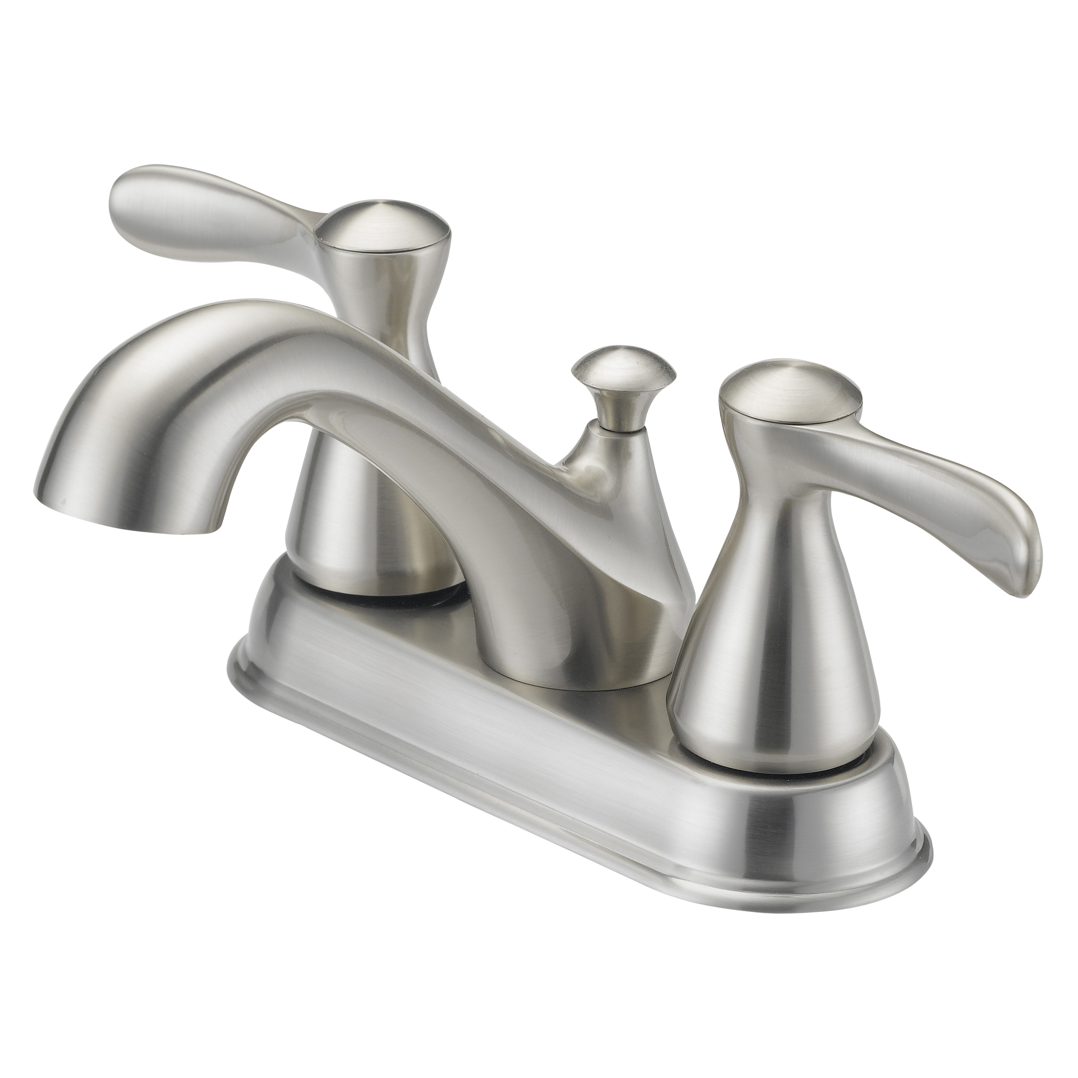 F51B0010NP Lavatory Faucet, 1.2 gpm, 2-Handle, 3-Faucet Hole, Metal/Plastic, Brushed Nickel