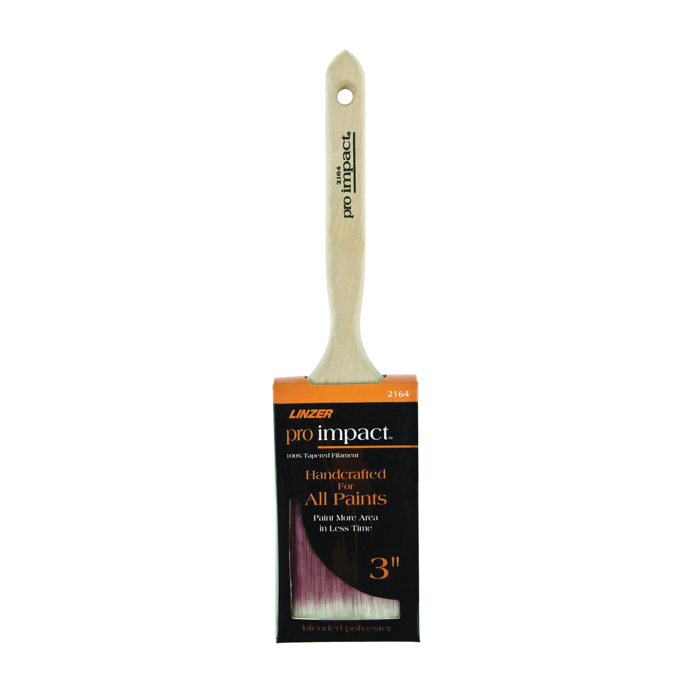WC 2164-3 Paint Brush, 3 in W, Flat Brush, 3 in L Bristle, Polyester Bristle